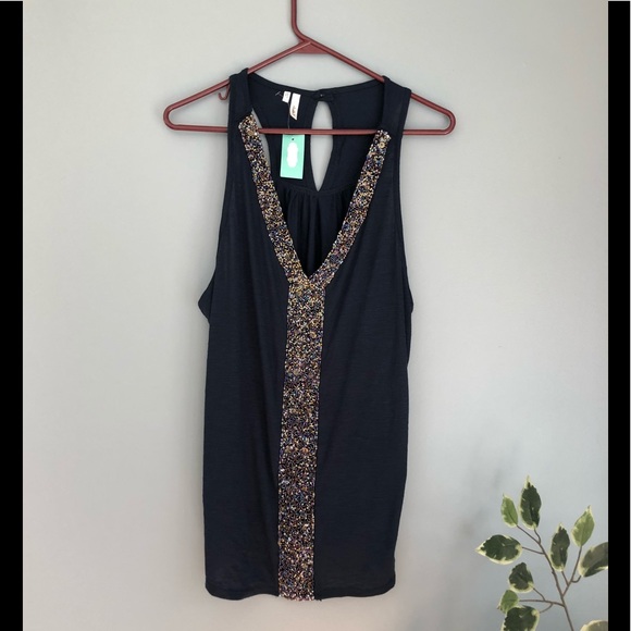 Studio Y Tops - Studio y jeweled flowing tank top Studio Y Tops - Studio y jeweled flowing tank top
